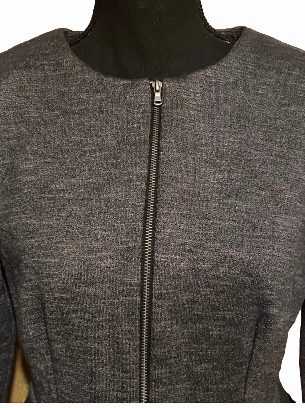 Mossimo Charcoal Zip-Peplum Blazer Jacket - Picture 4 of 6